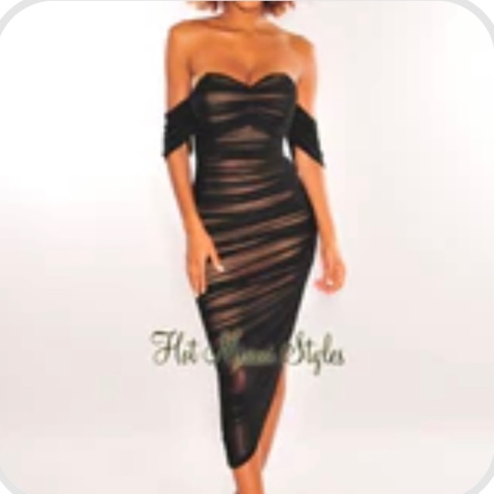 Black nude mesh dress.very sexy. Medium.